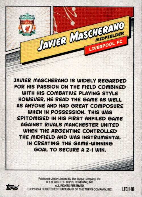 Javier Mascherano - 2023/24 Topps Liverpool Team Set #LFCH-10