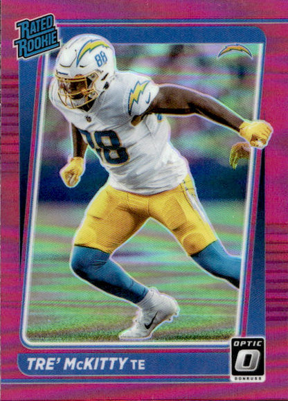 Tre' McKitty - 2021 Donruss Optic Rated Rookie Pink Prizm #285 Los Angeles Chargers