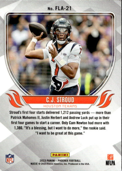 CJ Stroud - 2023 Panini Phoenix Flame Throwers #FLA-21 Houston Texans