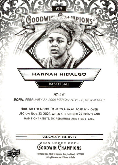 Hannah Hidalgo - 2025 Upper Deck Goodwin Champions Glossy Black #63