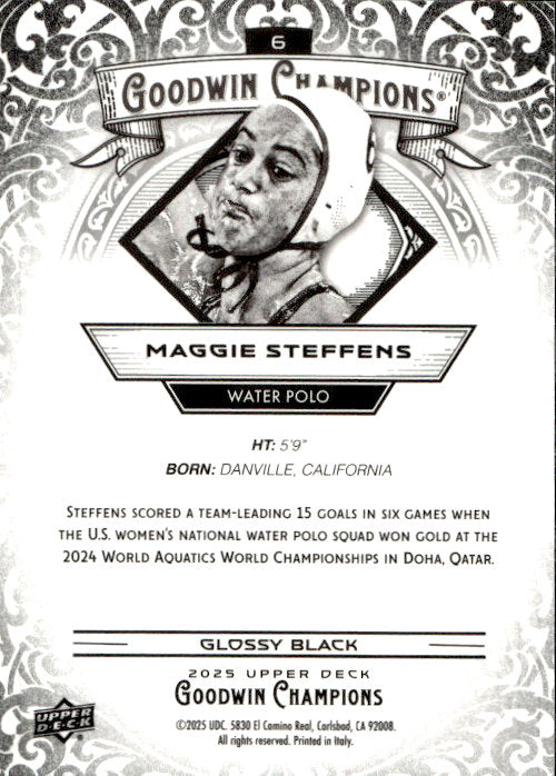 Maggie Steffens - 2025 Upper Deck Goodwin Champions Glossy Black #6