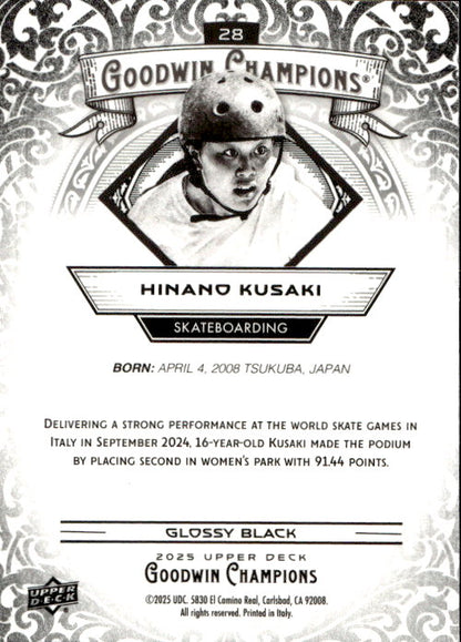 Hinano Kusaki - 2025 Upper Deck Goodwin Champions Glossy Black #28