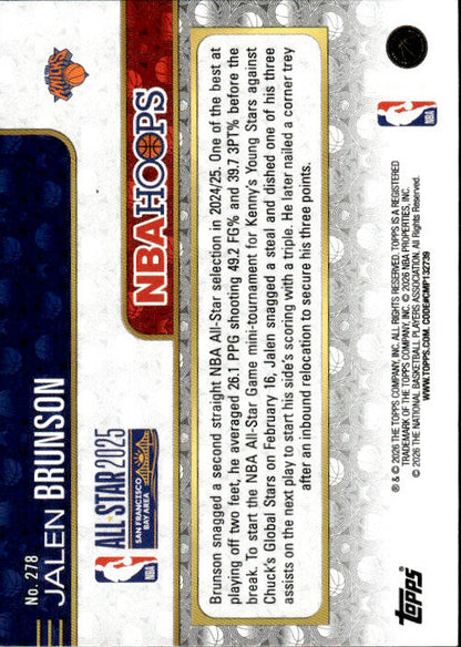 Jalen Brunson - 2025/26 Topps NBA Hoops Silver All Star 2025 #278 New York Knicks