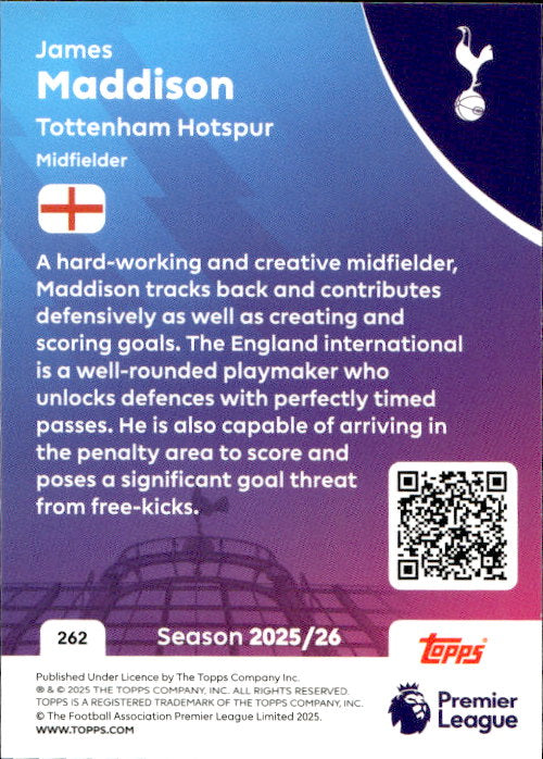 James Maddison - 2025/26 Topps Premier League #262 Tottenham Hotspur