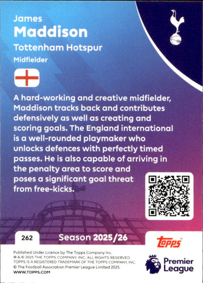 James Maddison - 2025/26 Topps Premier League #262 Tottenham Hotspur