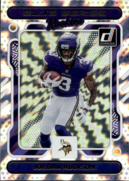 Jordan Addison - 2023 Panini Donruss Elite Series Rookies #10 Minnesota Vikings