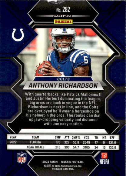 Anthony Richardson - 2023 Panini Mosaic Silver Prizm #282 Indianapolis Colts