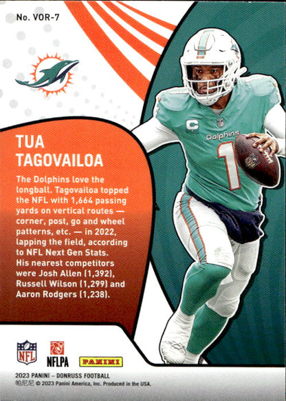 Tua Tagovailoa - 2023 Panini Donruss Vortex #VOR-7 Miami Dolphins