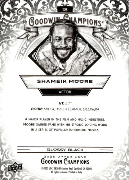 Shameik Moore - 2025 Upper Deck Goodwin Champions Glossy Black #18