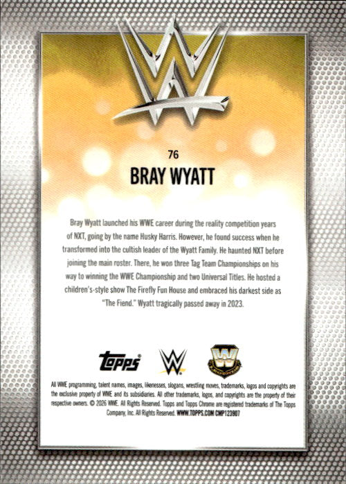 Bray Wyatt - 2026 Topps Chrome WWE Yellow /275 #76