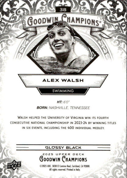 Alex Walsh - 2025 Upper Deck Goodwin Champions Glossy Black #38