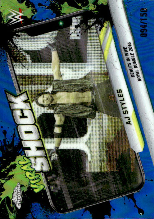 AJ Styles - 2026 Topps Chrome WWE Viral Shock Blue /150 #VIR-2