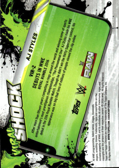 AJ Styles - 2026 Topps Chrome WWE Viral Shock Blue /150 #VIR-2