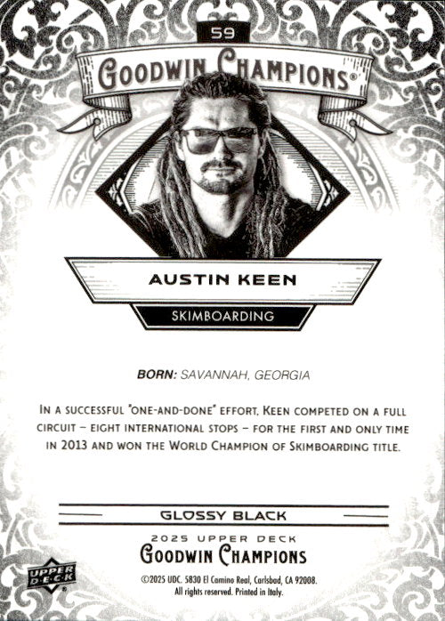 Austin Keen - 2025 Upper Deck Goodwin Champions Glossy Black #59