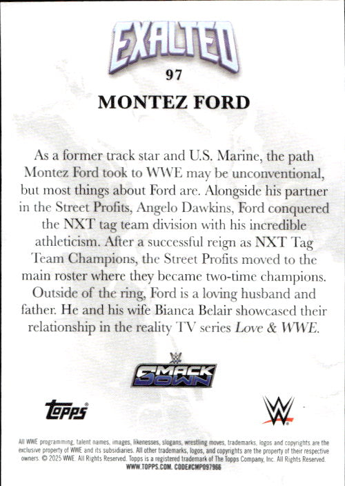 Montez Ford - 2025 Topps Exalted WWE /150 #97