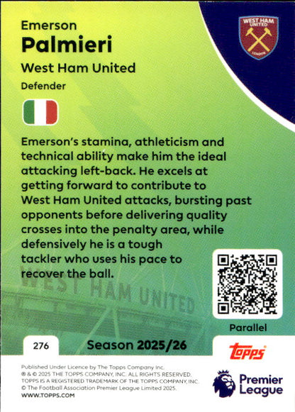 Emerson Palmieri - 2025/26 Topps Premier League #276 West Ham United