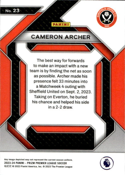 Cameron Archer - 2023/24 Panini Prizm Premier League Soccer Emergent #23 Sheffield United