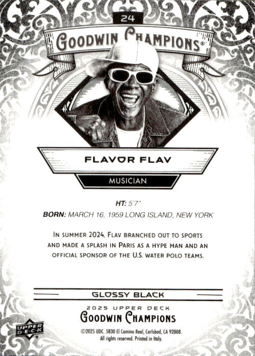 Flavor Flav - 2025 Upper Deck Goodwin Champions Glossy Black #24