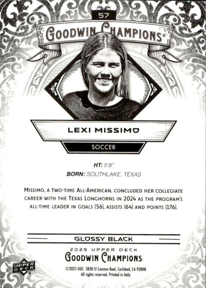 Lexi Missimo - 2025 Upper Deck Goodwin Champions Glossy Black #57