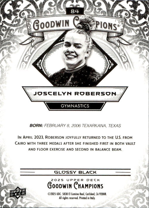 Joscelyn Roberson - 2025 Upper Deck Goodwin Champions Glossy Black #84