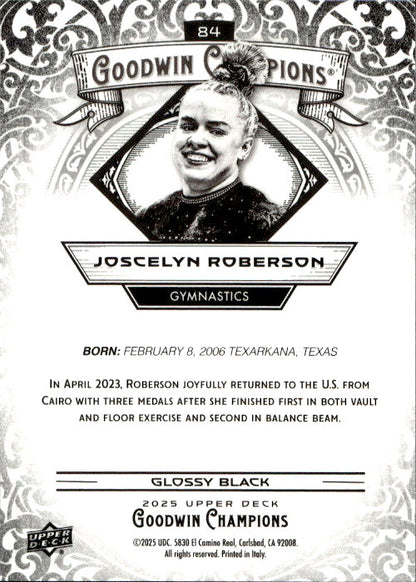Joscelyn Roberson - 2025 Upper Deck Goodwin Champions Glossy Black #84
