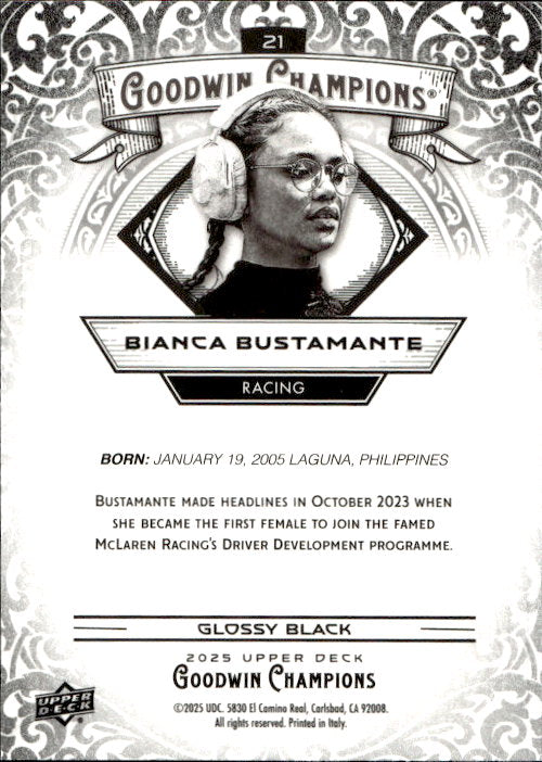 Bianca Bustamante - 2025 Upper Deck Goodwin Champions Glossy Black #97