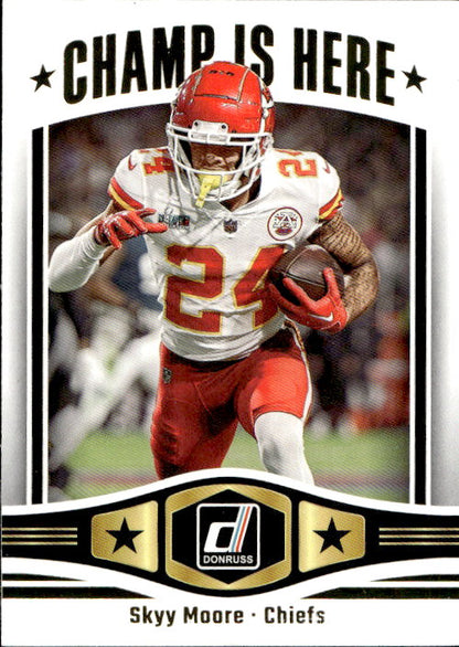 Skyy Moore - 2023 Panini Donruss Champ Is Here #CIH-3 Kansas City Chiefs