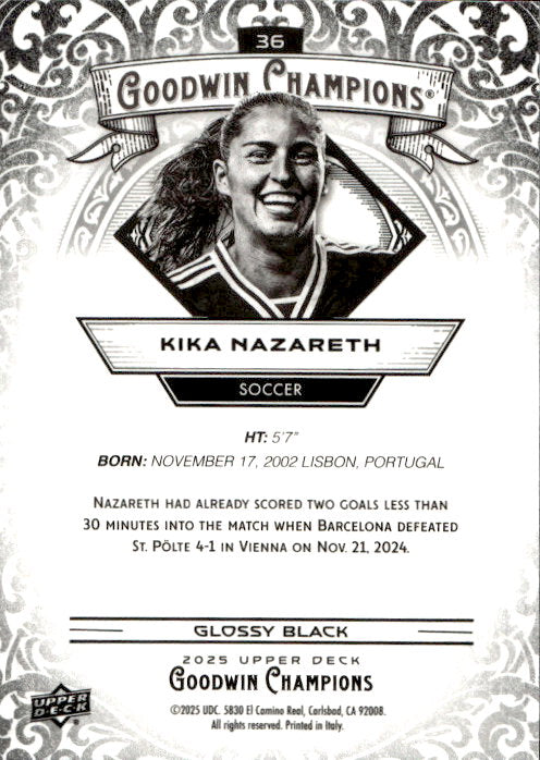 Kika Nazareth - 2025 Upper Deck Goodwin Champions Glossy Black #36