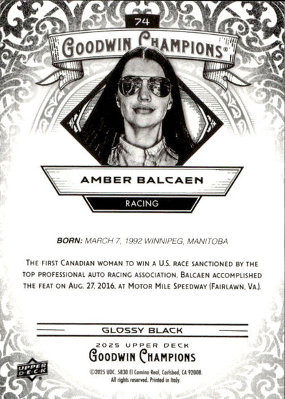 Amber Balcaen - 2025 Upper Deck Goodwin Champions Glossy Black #74