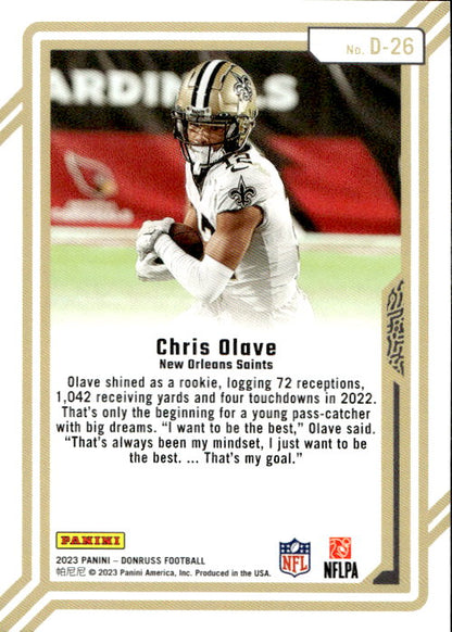 Chris Olave - 2023 Panini Donruss Dominators #D-26 New Orleans Saints