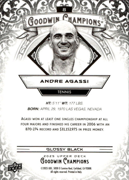 Andre Agassi - 2025 Upper Deck Goodwin Champions Glossy Black #8