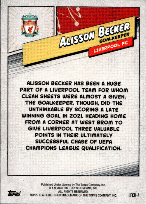 Alisson Becker - 2023/24 Topps Liverpool Team Set #LFCH-4