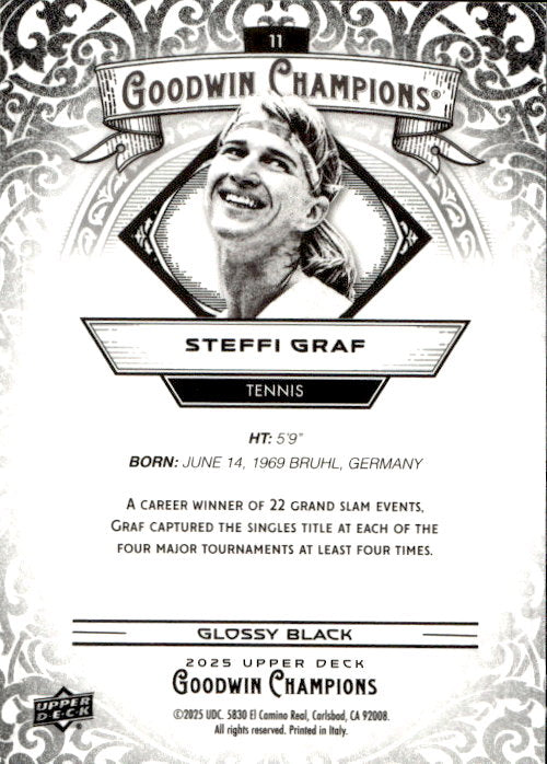 Steffi Graf - 2025 Upper Deck Goodwin Champions Glossy Black #11
