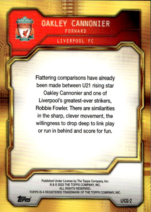 Oakley Cannonier - 2023/24 Topps Liverpool Team Set LFCG #LFCG-2
