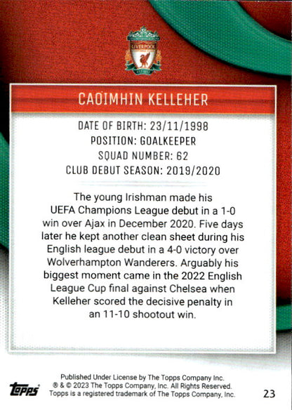 Caoimhin Kelleher - 2023/24 Topps Liverpool Team Set Aqua /250
