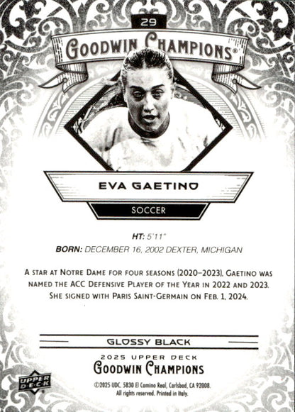 Eva Gaetino - 2025 Upper Deck Goodwin Champions Glossy Black #29