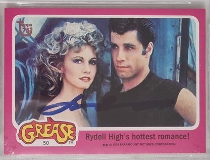 John Travolta - 2013 Topps 75th Anniversary GREASE John Travolta & Olivia Newton John #72 Beckett 10 /Autograph