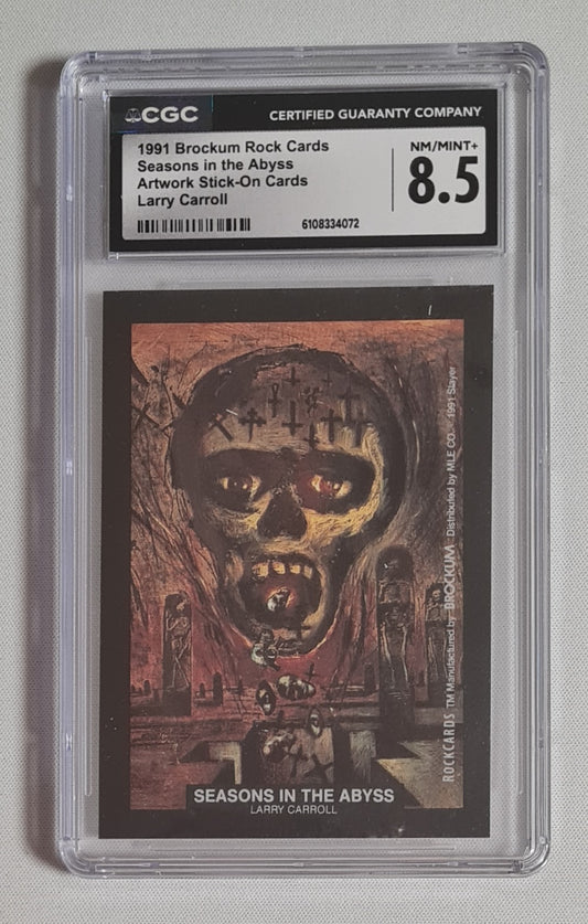 Larry Carroll - 1991 Brockum Rock Cards CGC 8.5 Seasons in the Abyss Artwork