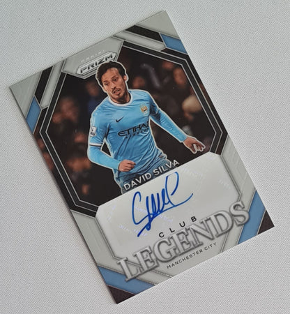 David Silva - 2023/24 Panini Prizm Premier League Soccer Club Legends Auto #CL-DS Manchester City