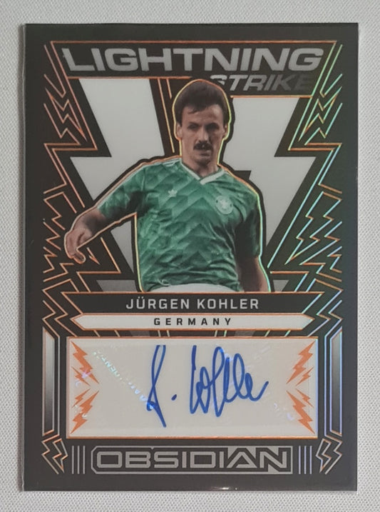 Jurgen Kohler - 2022/23 Panini Obsidian Lightning Strike Auto /75 #LS-JKO Germany