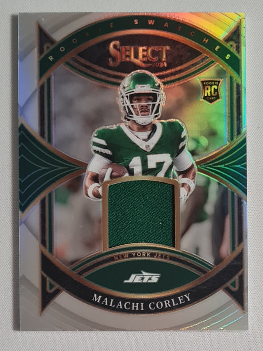 Malachi Corley - 2024 Panini Select Rookie Swatches /125 #RS-MCY New York Jets