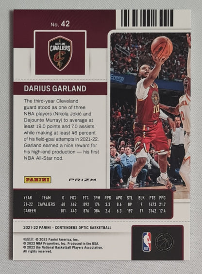 Darius Garland - 2021/22 Panini Contenders Optic Season Ticket #42 Cleveland Cavaliers