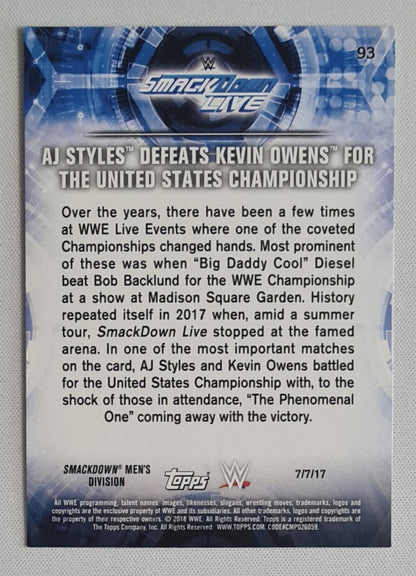 AJ Styles - 2018 Topps WWE Smackdown #93