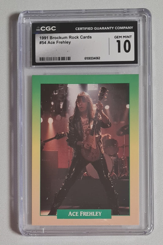 Ace Frehley - 1991 Brockum Rock Cards CGC 10 #54