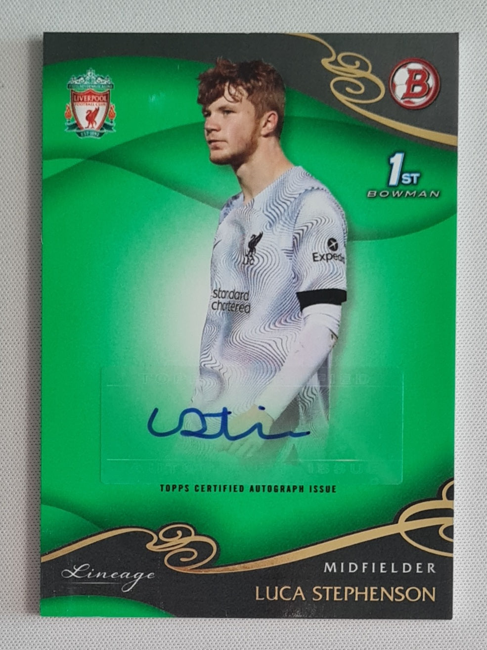 Luca Stephenson - 2022/23 Topps Liverpool FC Lineage Academy Autograph Green /50 #AU-ST
