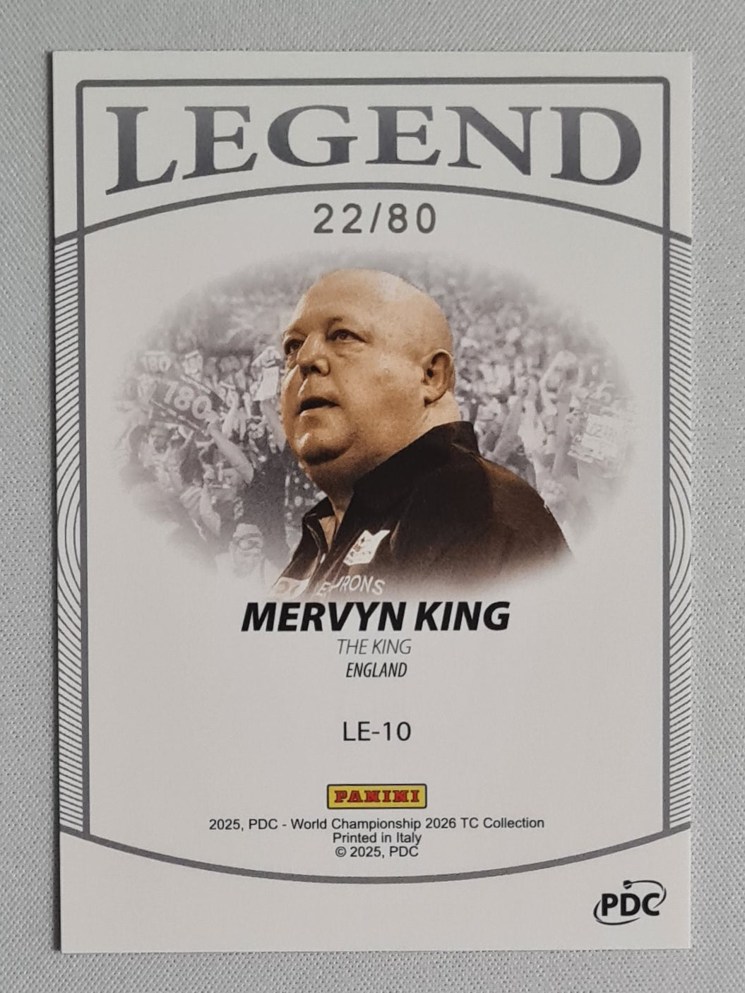 Mervyn King - 2025 Panini PDC World Championship Darts 2026 Pink /80 #LE-10