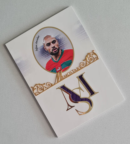 Sofyan Amrabat - 2023 Futera Unique Memostars /16 Patch Game Worn #MST01 Morocco