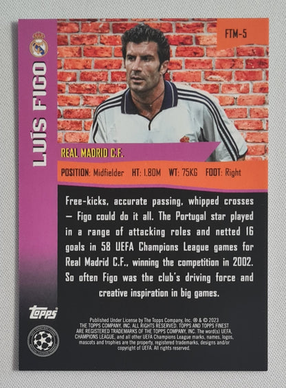 Luis Figo - 2022/23 Topps Finest The Man Purple /299 #FTM-5 Real Madrid CF
