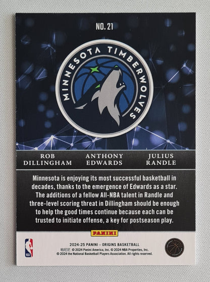 Dillingham & Edwards & Randle - 2024/25 Panini Origins Nucleus #21 Minnesota Timberwolves