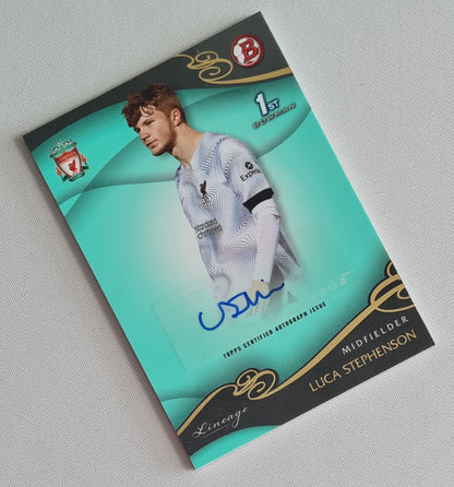 Luca Stephenson - 2022/23 Topps Liverpool FC Lineage Academy Autograph Teal /99 #AU-ST